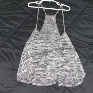 loose gray and black crop top